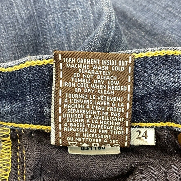 7 For All Mankind Jeans Womens 24 Skinny Crop & Roll Casual Medium Wash Denim - Picture 12 of 12